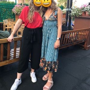 Free People multi-color midi dress